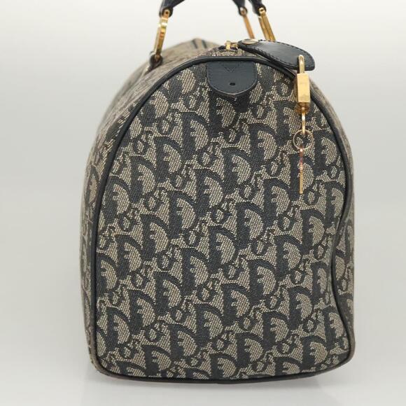 DIOR Trotter Canvas Boston Bag Navy Gold - Picture 5 of 12